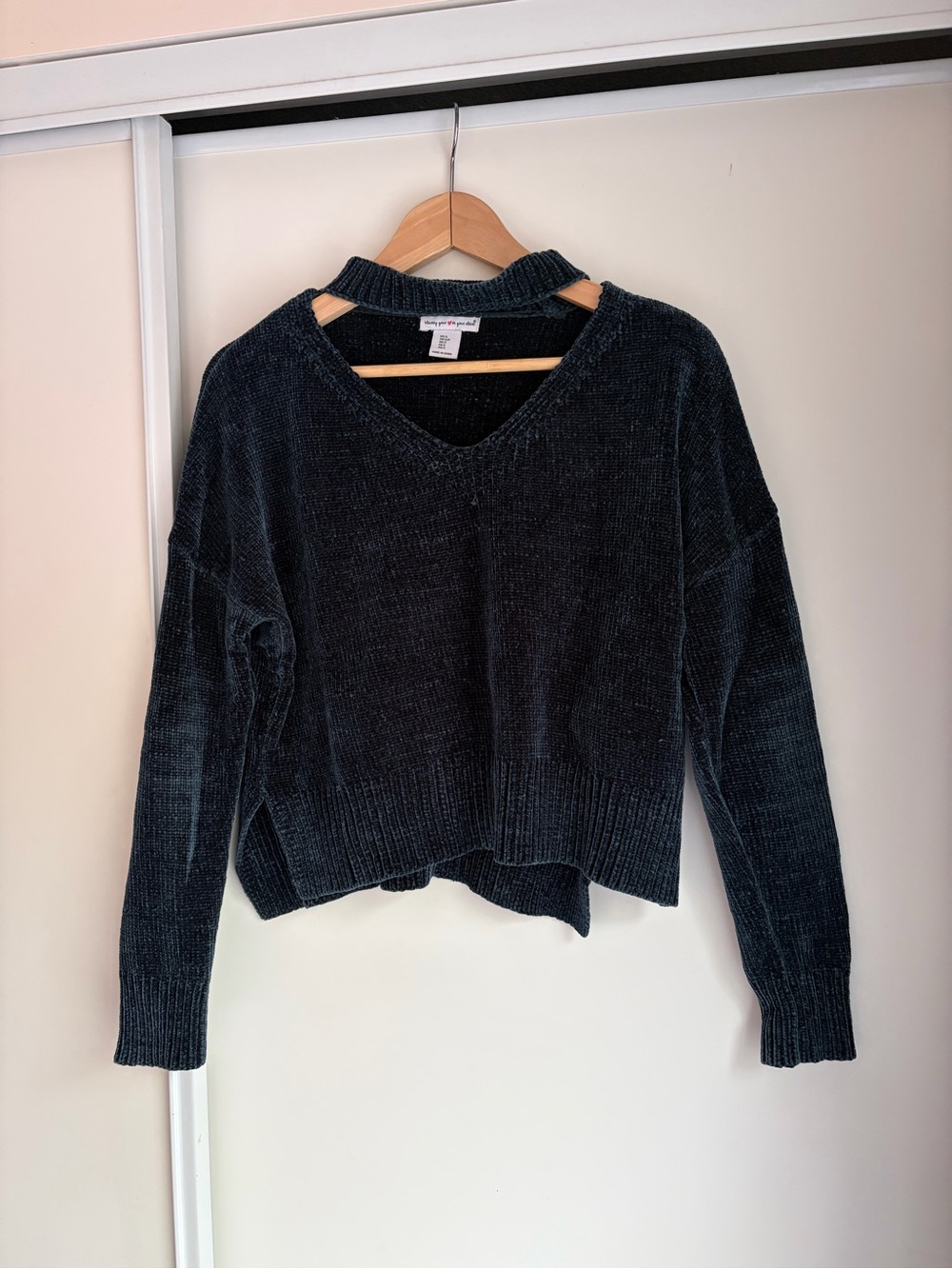 Deep Forest Chenille Choker Sweater
